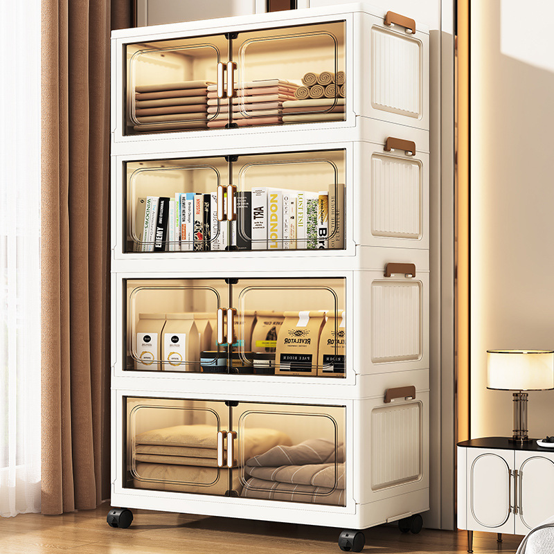 Four-layer foldable storage cabinet